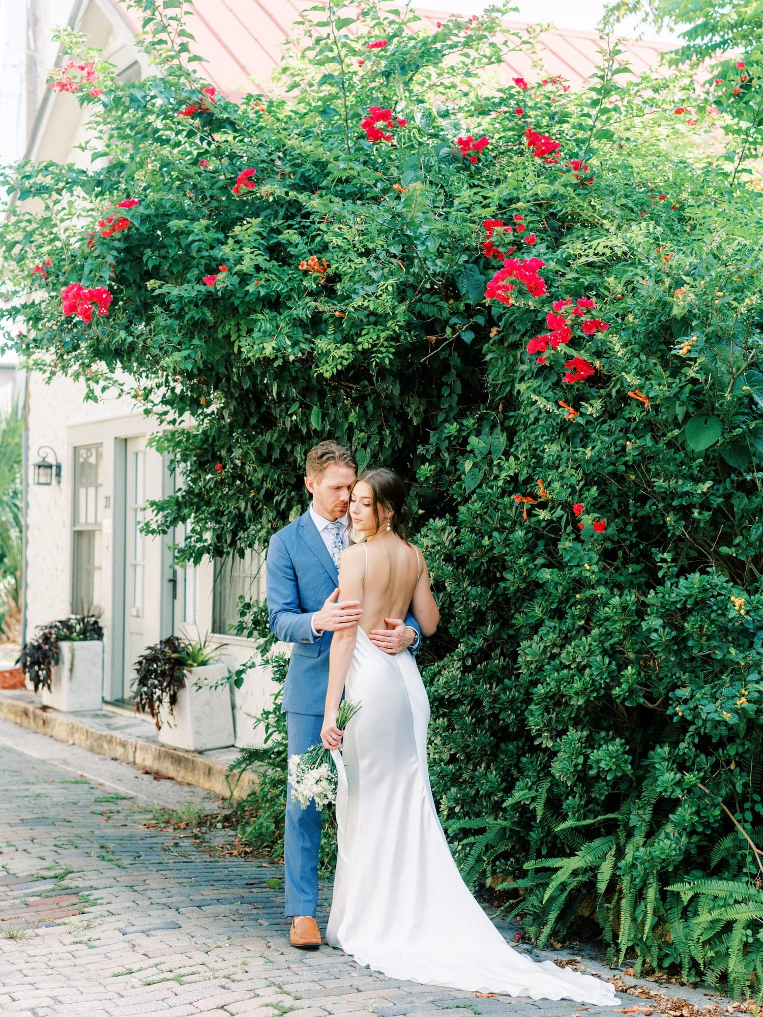 Bride with soft, romantic bridal hair and glowing natural makeup