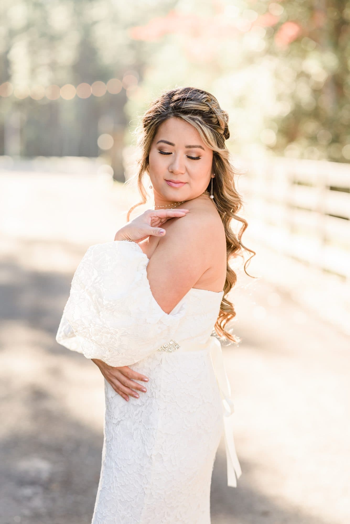 Huong with soft, photo-ready hair and makeup at her engagement session