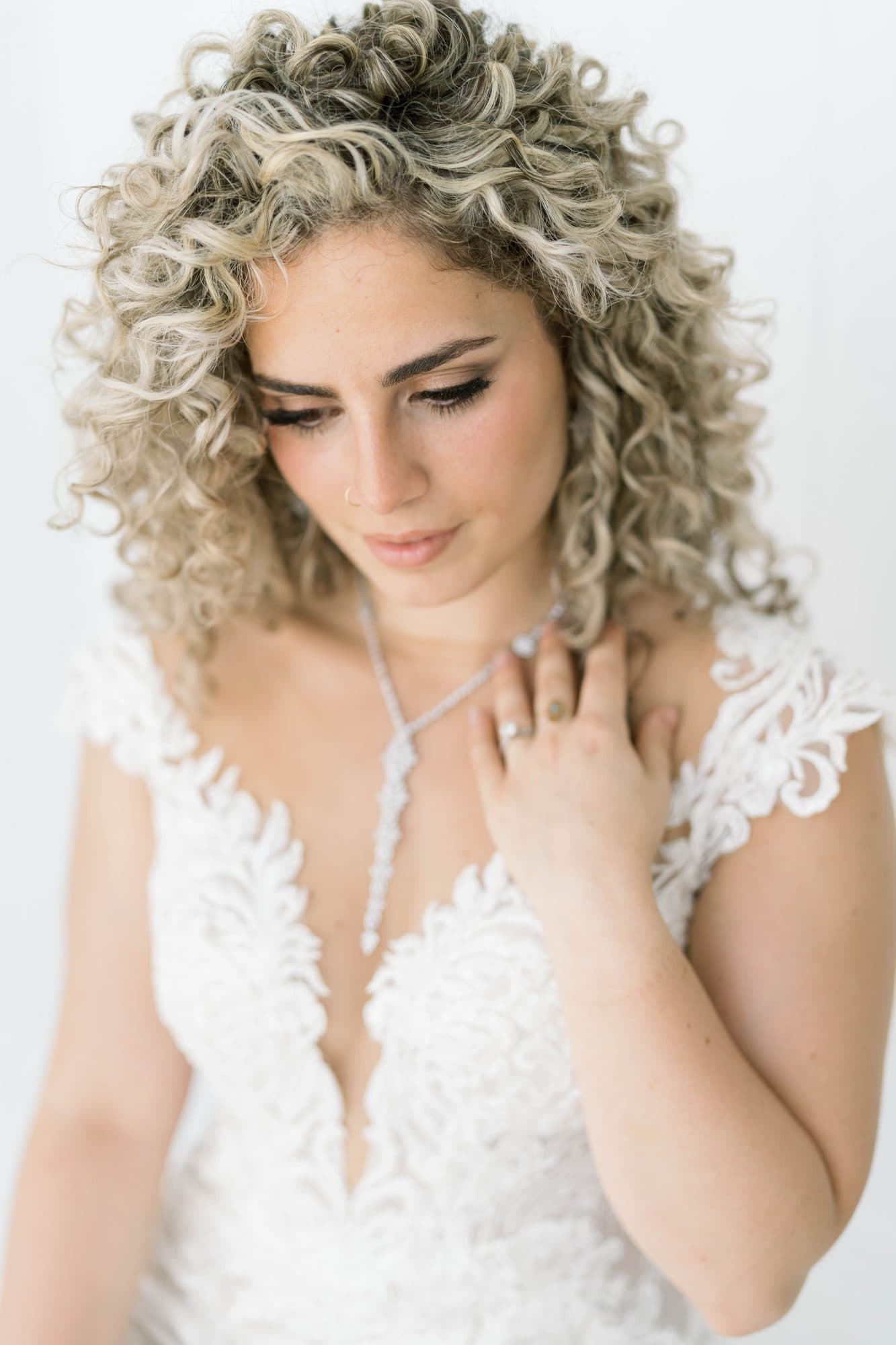 Classic bridal beauty look with securely styled wedding hair