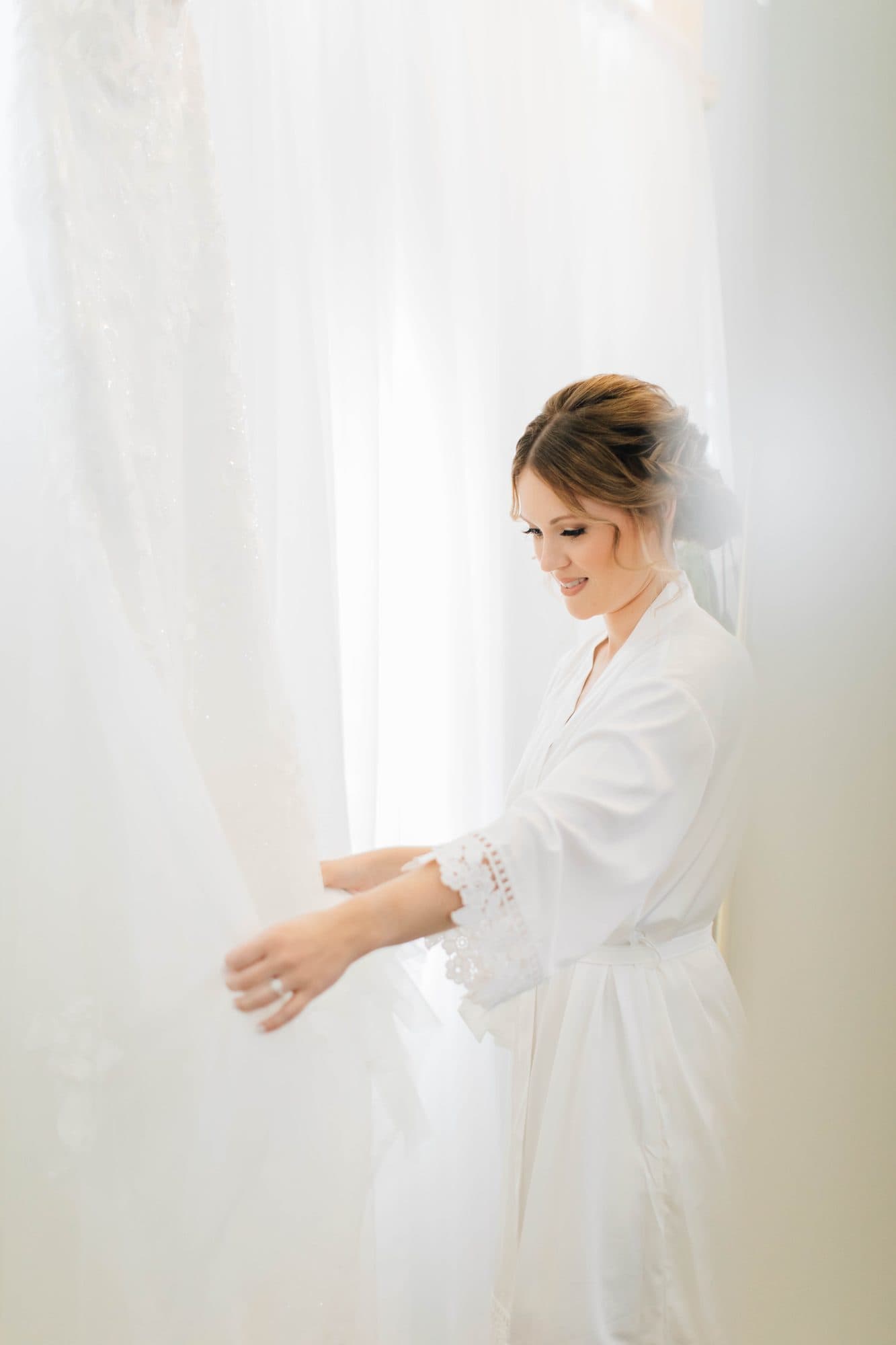 Bride with timeless bridal hair and makeup in Northeast Florida