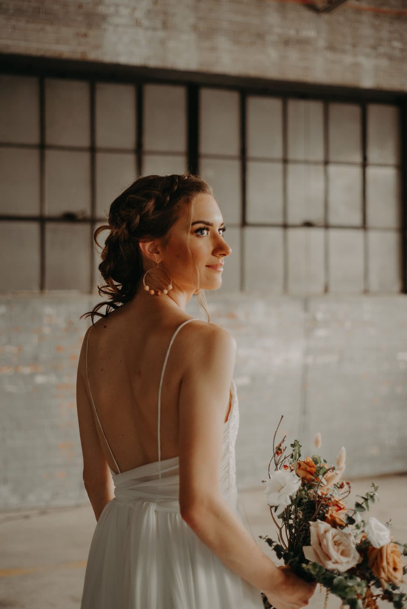 Classic bridal beauty look with securely styled wedding hair
