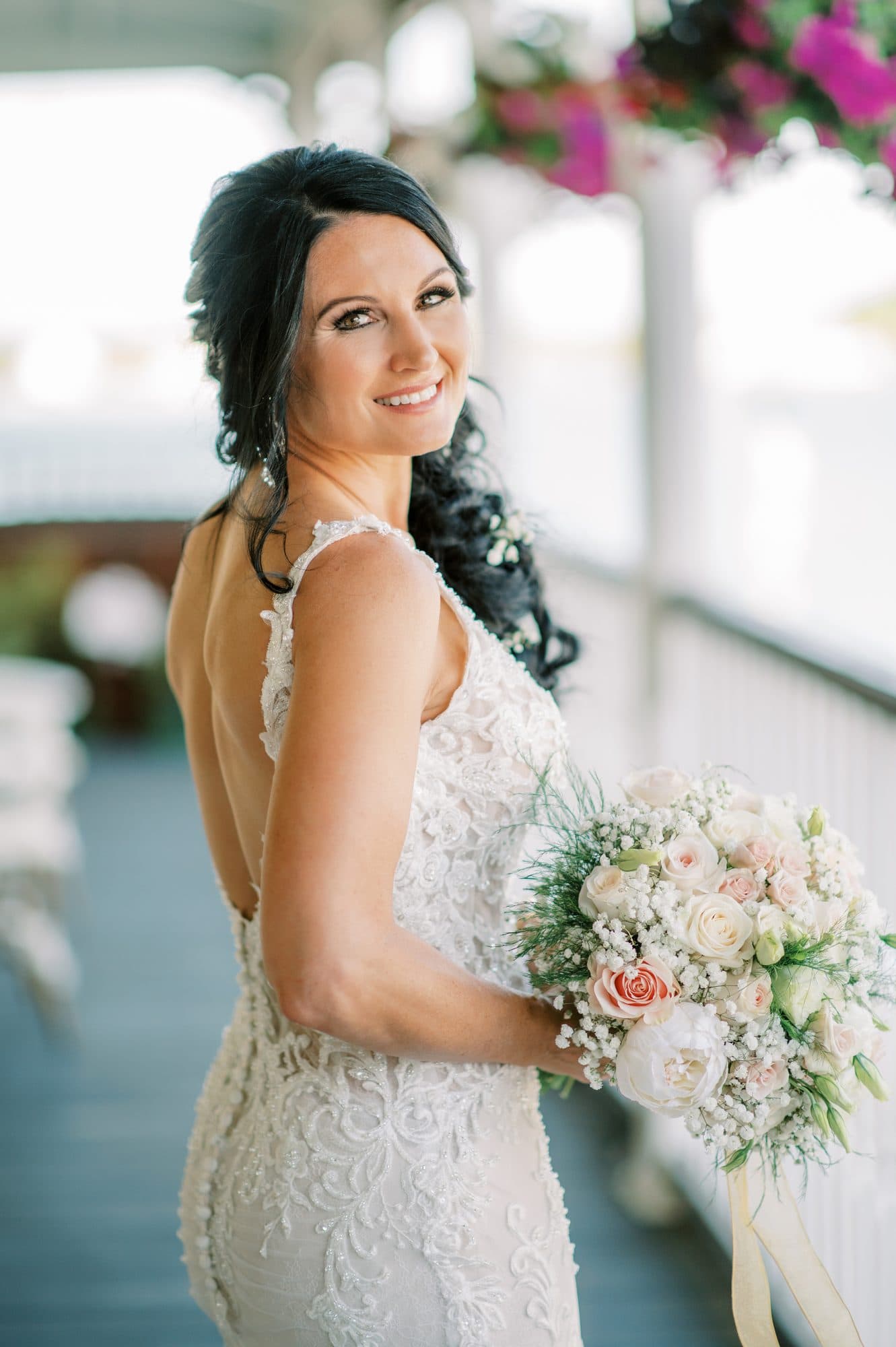 Bride Angela with a soft, polished bridal beauty look