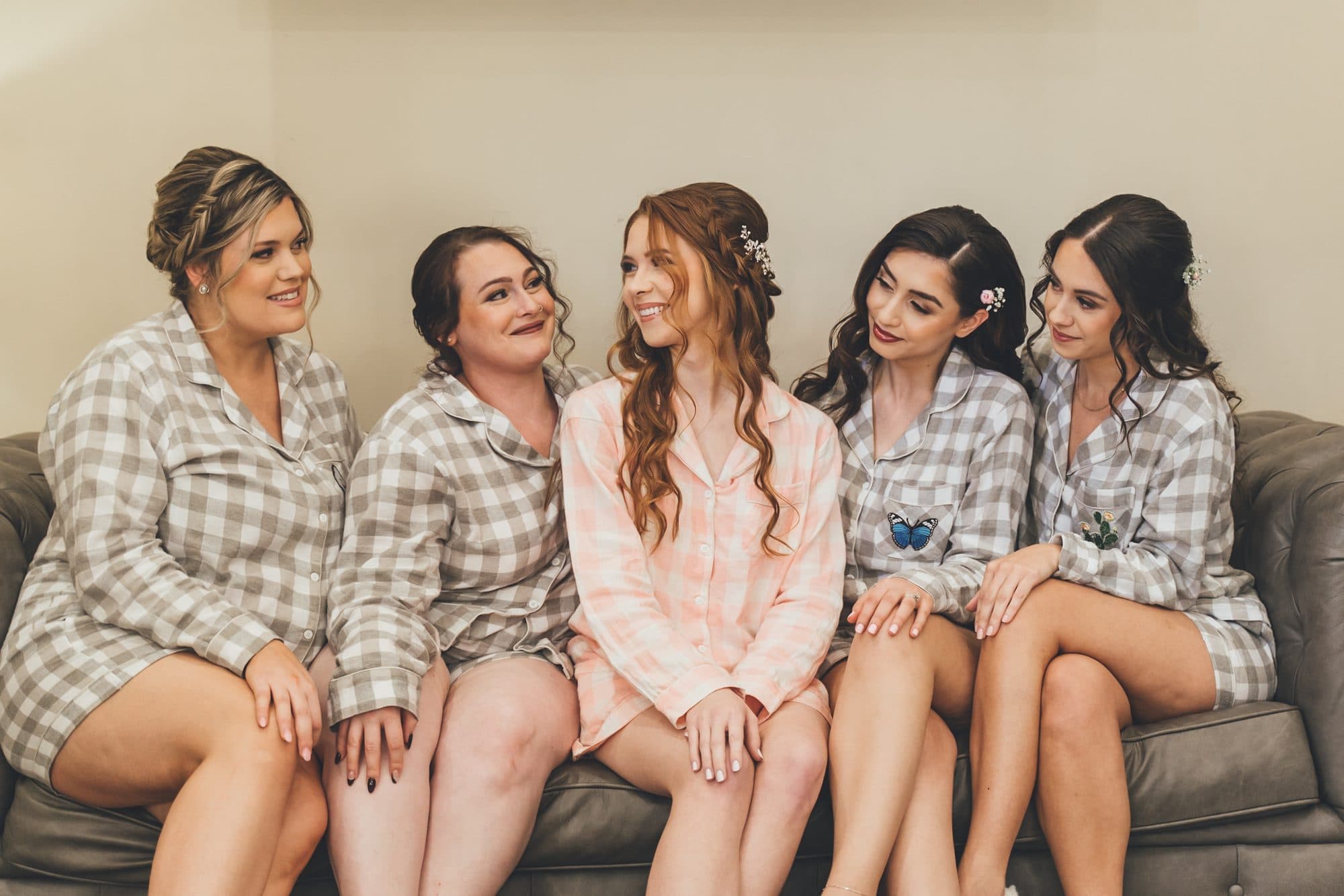 Wedding party beauty looks styled on location