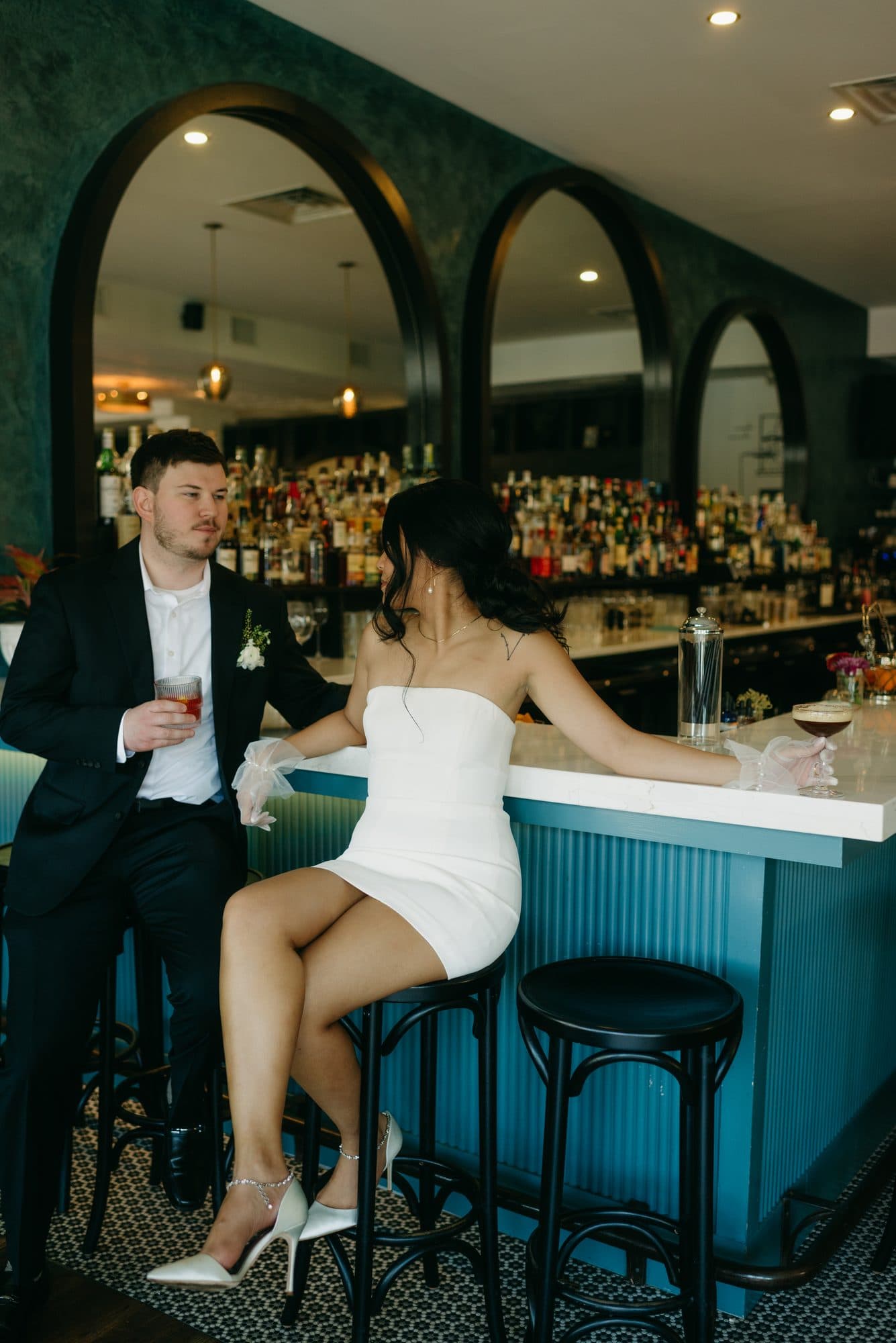 Elopement bride with effortless hair and makeup styled on location