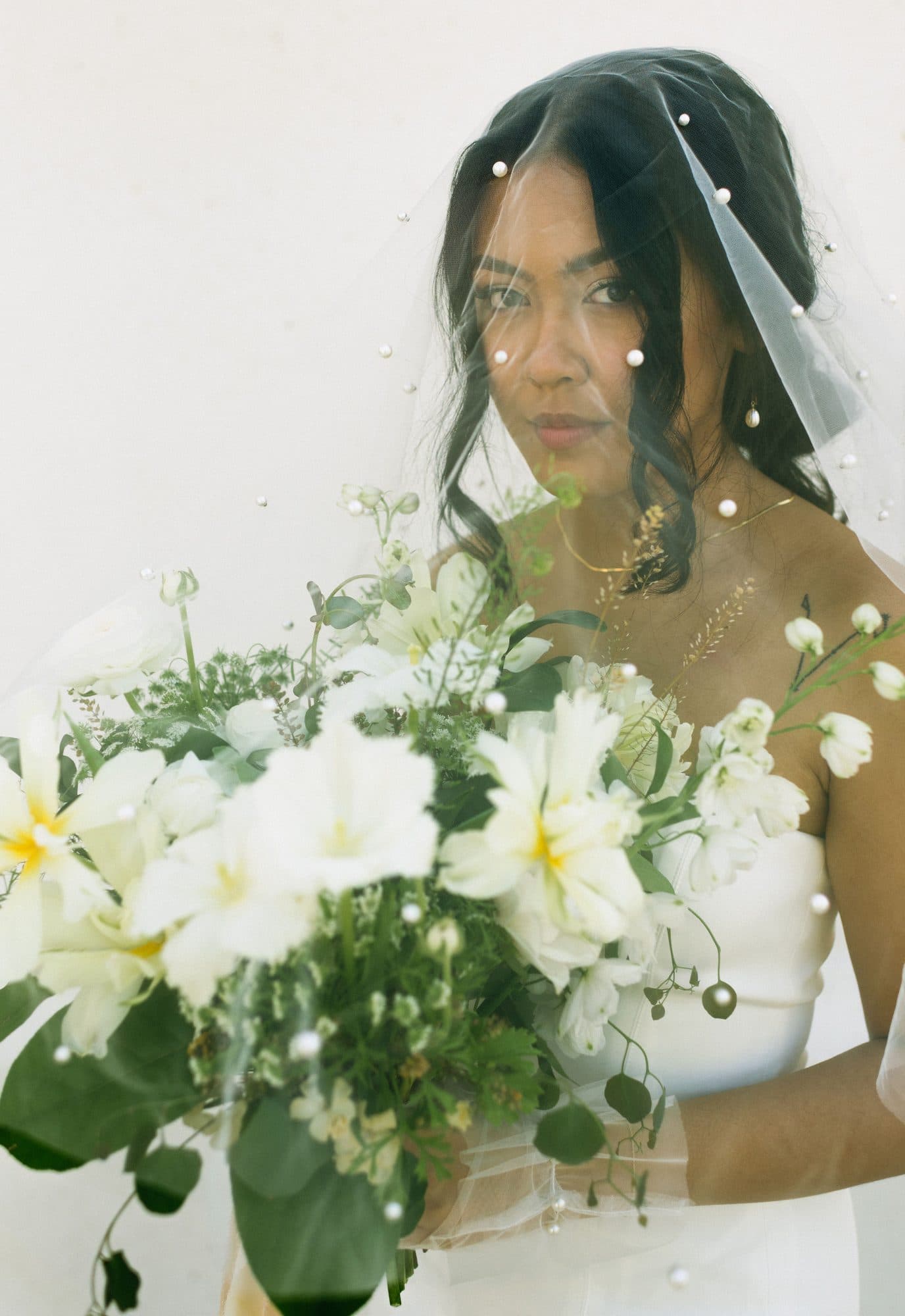 Intimate Florida elopement bridal look with soft styled hair