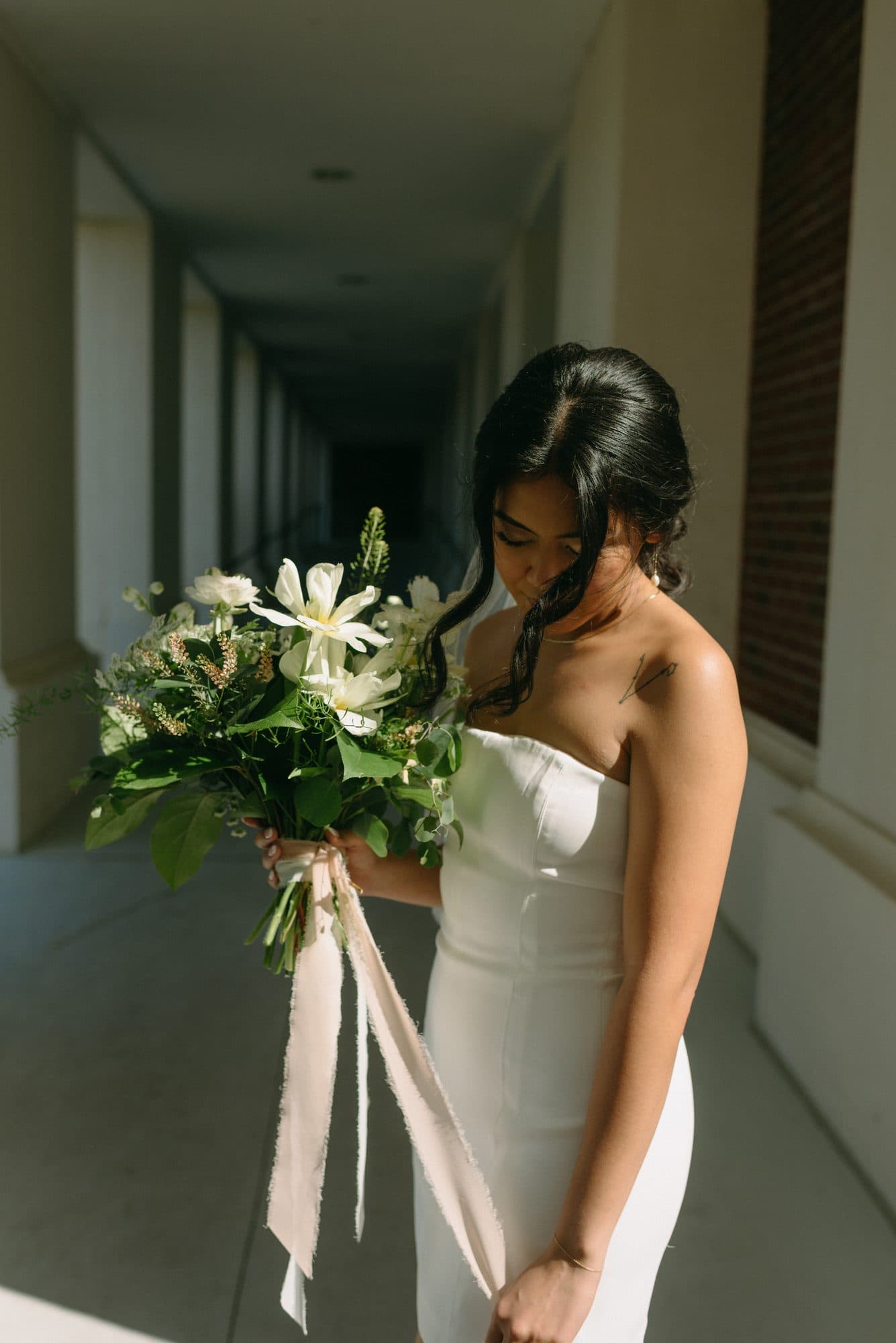 Elopement bride with a relaxed, romantic wedding-day look