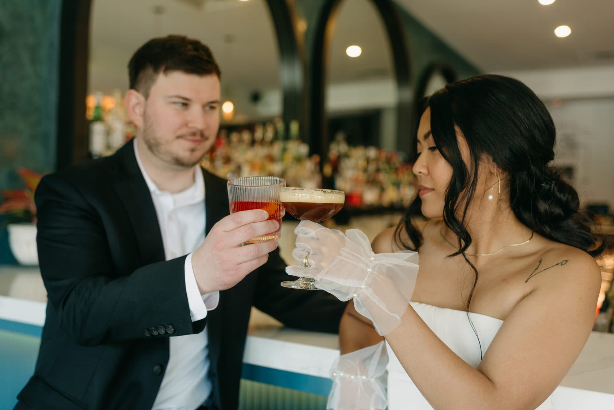 Elopement bride with effortless hair and makeup styled on location