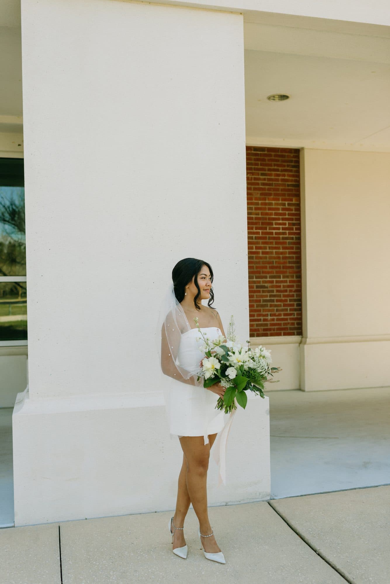 Intimate Florida elopement bridal look with soft styled hair