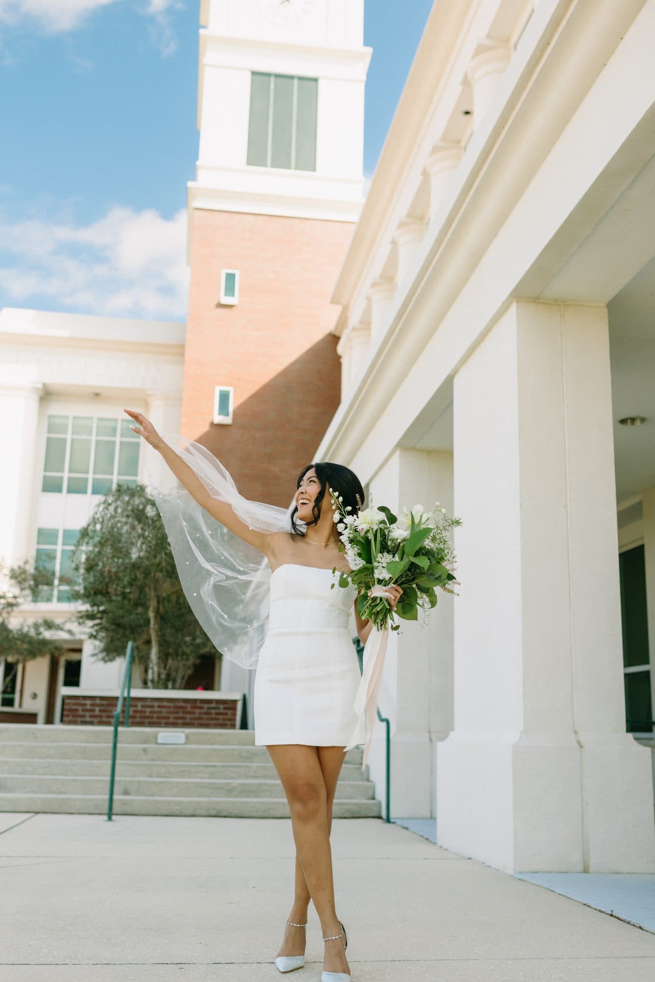Elopement bride with a relaxed, romantic wedding-day look